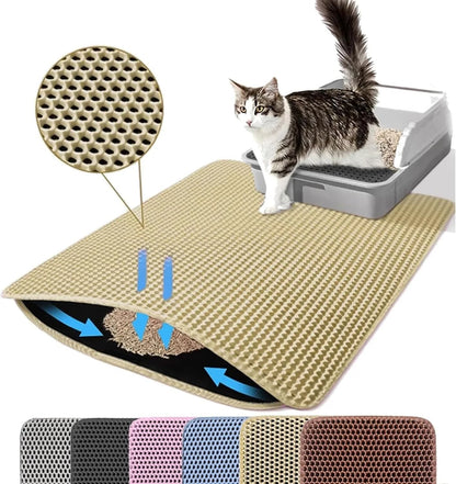 Cat Litter Mat Double Layer Pet Non Slip Waterproof Litter Trap Mat