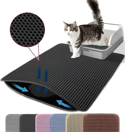Cat Litter Mat Double Layer Pet Non Slip Waterproof Litter Trap Mat
