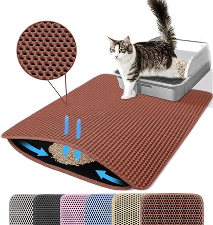 Cat Litter Mat Double Layer Pet Non Slip Waterproof Litter Trap Mat
