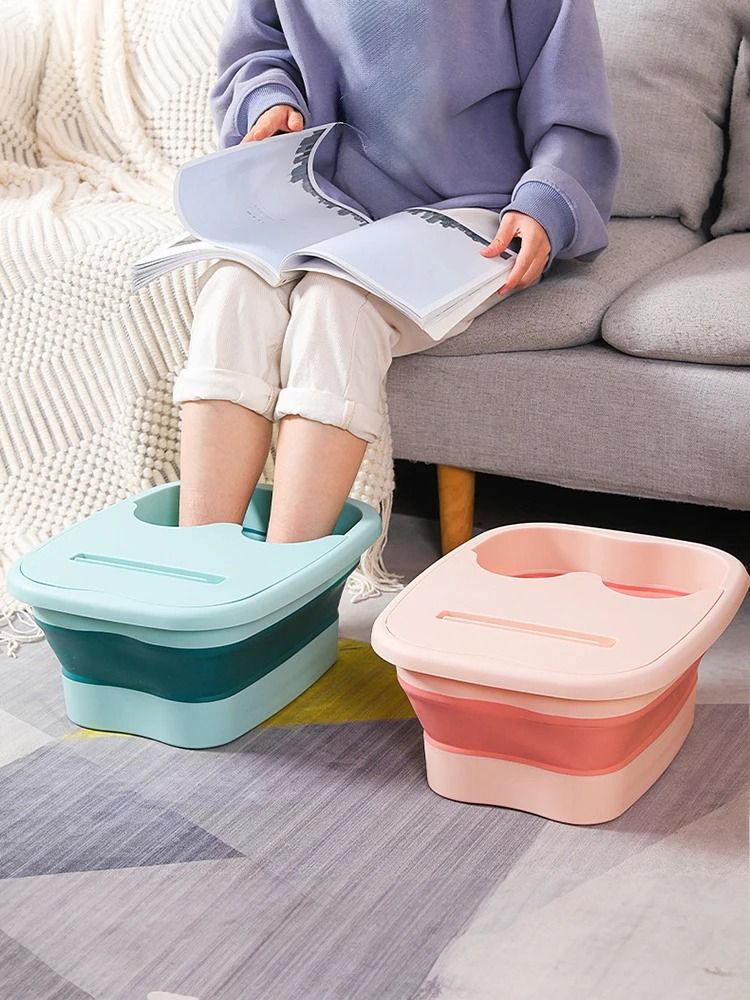 Foldable Footbath Massage Bucket Folding Basin for Spa and Pedicure Use