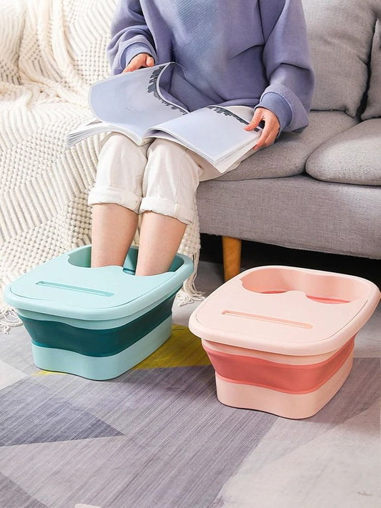 Foldable Footbath Massage Bucket Folding Basin for Spa and Pedicure Use