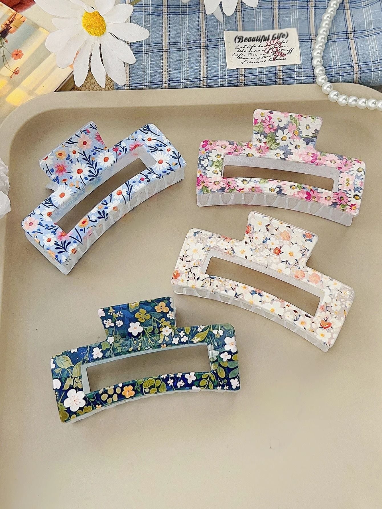 Medium Hair Claw Clips Strong Hold Matte Square Clips for Women and Girls
