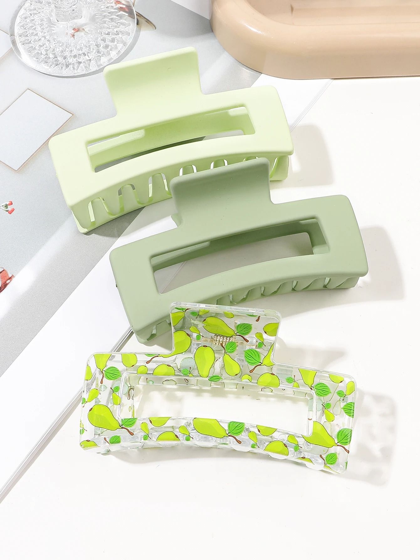 Medium Hair Claw Clips Strong Hold Matte Square Clips for Women and Girls