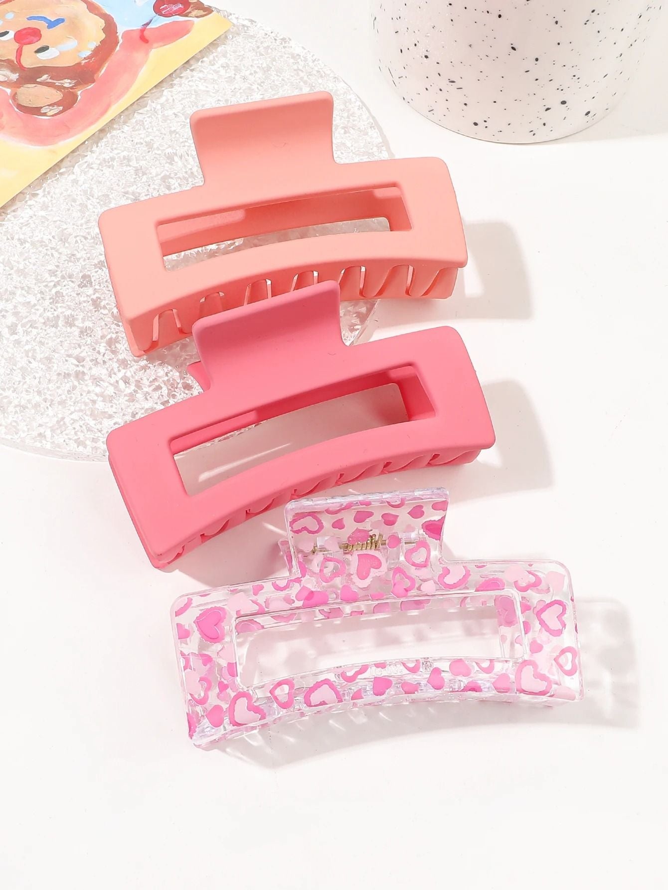 Medium Hair Claw Clips Strong Hold Matte Square Clips for Women and Girls