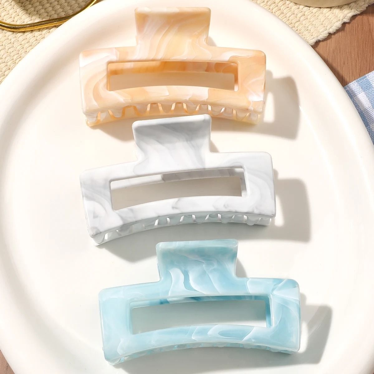 Medium Hair Claw Clips Strong Hold Matte Square Clips for Women and Girls