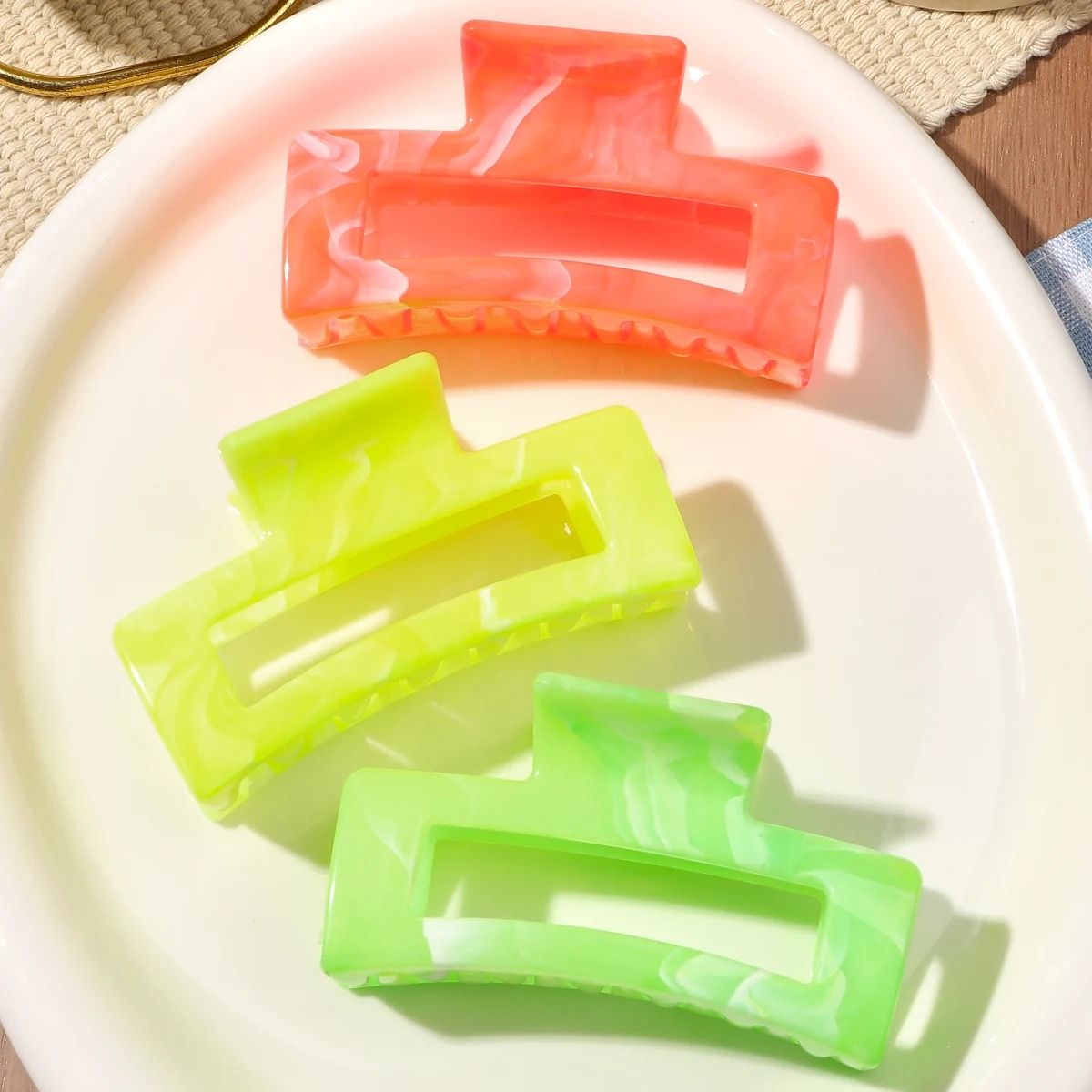 Medium Hair Claw Clips Strong Hold Matte Square Clips for Women and Girls