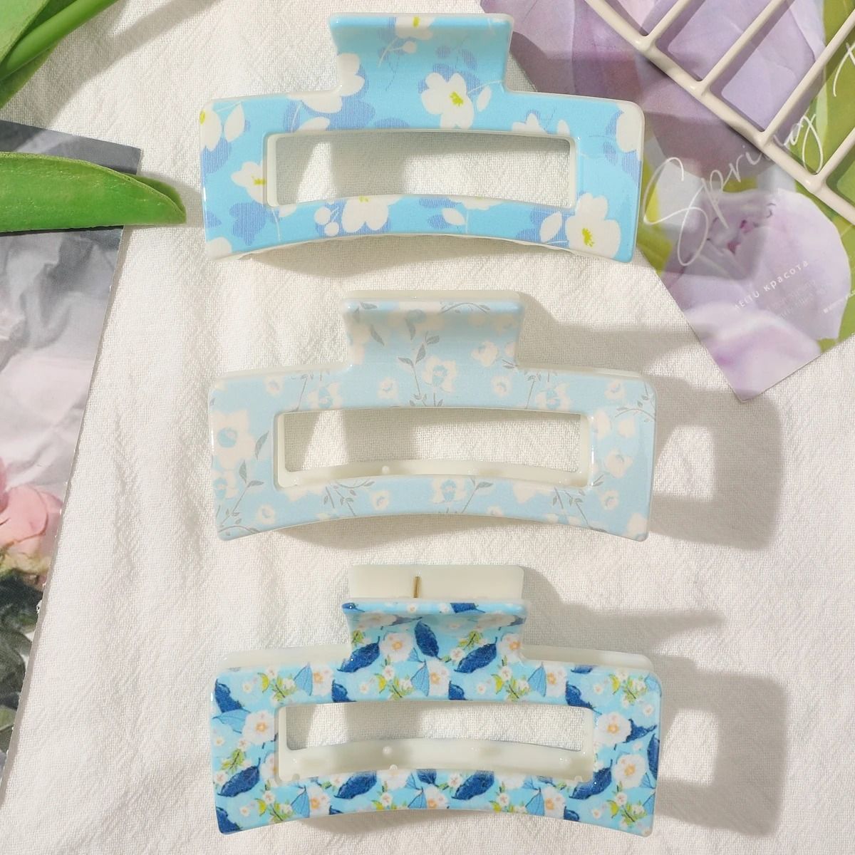 Medium Hair Claw Clips Strong Hold Matte Square Clips for Women and Girls