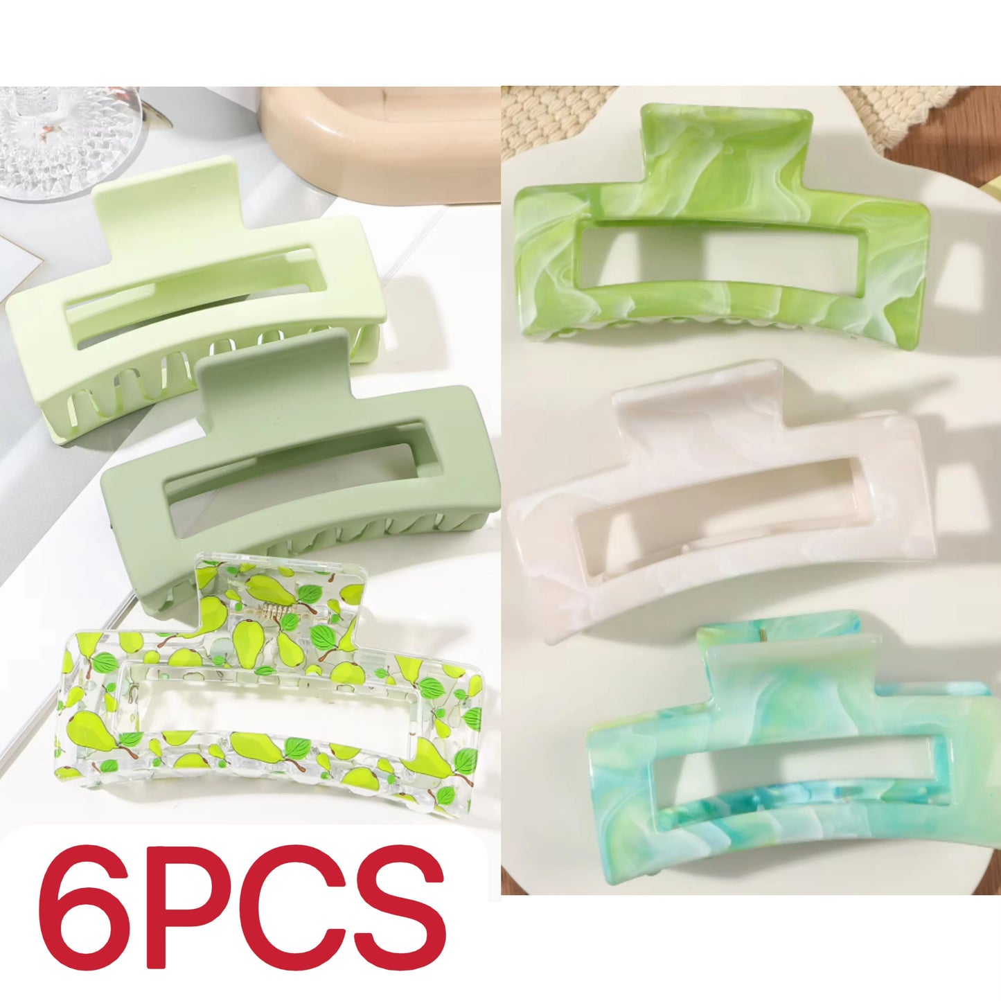 Medium Hair Claw Clips Strong Hold Matte Square Clips for Women and Girls