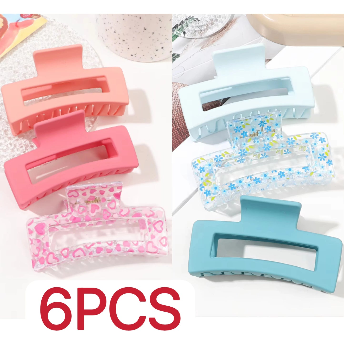 Medium Hair Claw Clips Strong Hold Matte Square Clips for Women and Girls