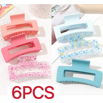 Medium Hair Claw Clips Strong Hold Matte Square Clips for Women and Girls
