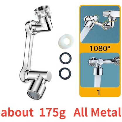 Universal 1080° Rotation Metal Faucet Sprayer Head - Kitchen & Bathroom Extender Nozzle