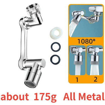 Universal 1080° Rotation Metal Faucet Sprayer Head - Kitchen & Bathroom Extender Nozzle