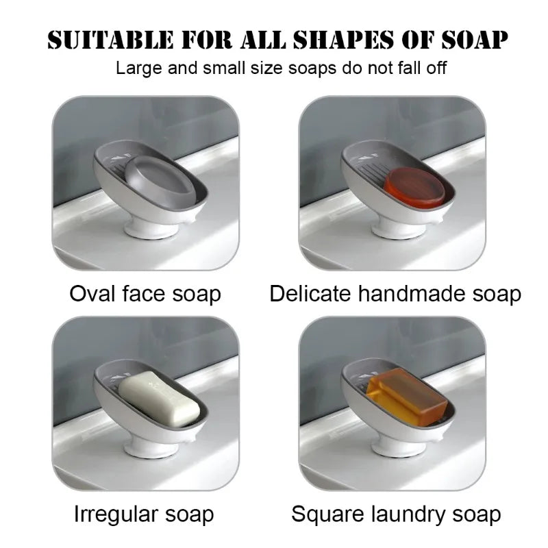 Bathroom Soap Dishes Holder with Self Draining Soap Box, Super Suction Soap Container for Bathroom Accessories