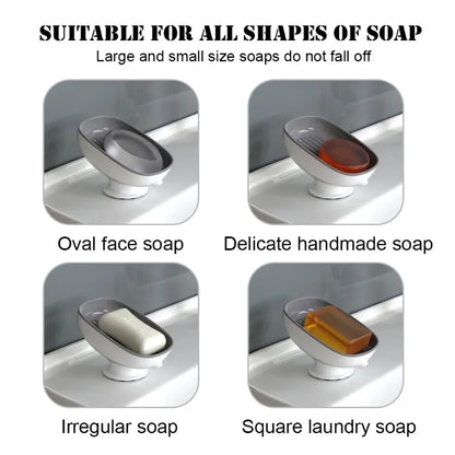Bathroom Soap Dishes Holder with Self Draining Soap Box, Super Suction Soap Container for Bathroom Accessories