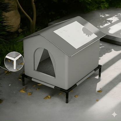 Waterproof Outdoor Cat House, Feral Cat Shelter with Cold Resistance