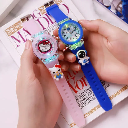 Mickey Mouse Children's Flash Light, Disney Minnie Watch, Cartoon Doll, Boys Girls Birthday Gift Idea