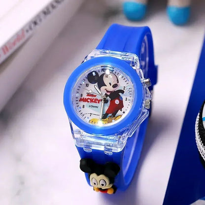 Mickey Mouse Children's Flash Light, Disney Minnie Watch, Cartoon Doll, Boys Girls Birthday Gift Idea