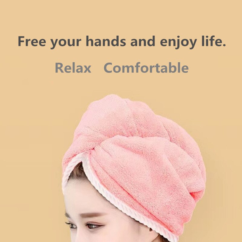 Double Thick Dry Hair Towel, Quick Drying Bath Hat, Strong Absorbent Cap, Multi Colour, Double-Sided Use