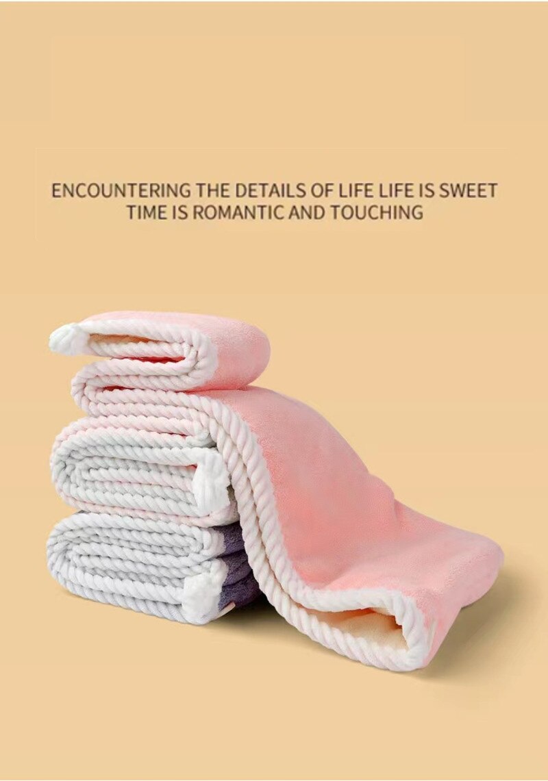 Double Thick Dry Hair Towel, Quick Drying Bath Hat, Strong Absorbent Cap, Multi Colour, Double-Sided Use