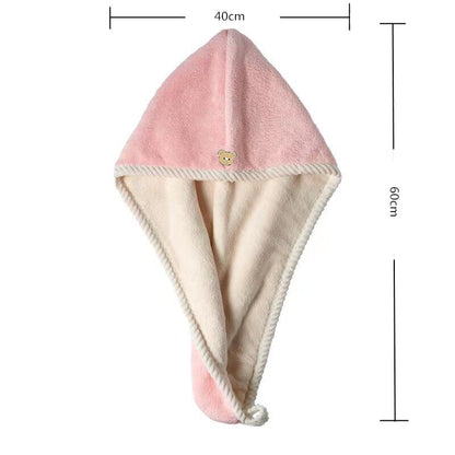 Double Thick Dry Hair Towel, Quick Drying Bath Hat, Strong Absorbent Cap, Multi Colour, Double-Sided Use