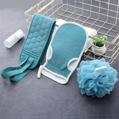 Body Cleaning Wash cloth, Soft Brush Shower Ball, Back Scrubber Set, Exfoliating Skin Towel, Bath Gloves