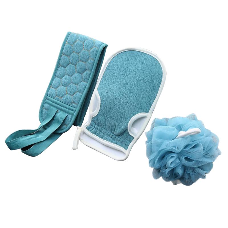 Body Cleaning Wash cloth, Soft Brush Shower Ball, Back Scrubber Set, Exfoliating Skin Towel, Bath Gloves