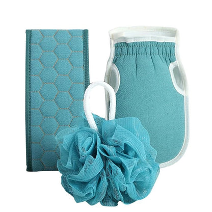 Body Cleaning Wash cloth, Soft Brush Shower Ball, Back Scrubber Set, Exfoliating Skin Towel, Bath Gloves