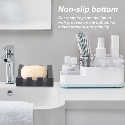 Silicone Drainage Soap Dish – Automatic Soap Rack for Bathroom, Non-Slip Soap Holder