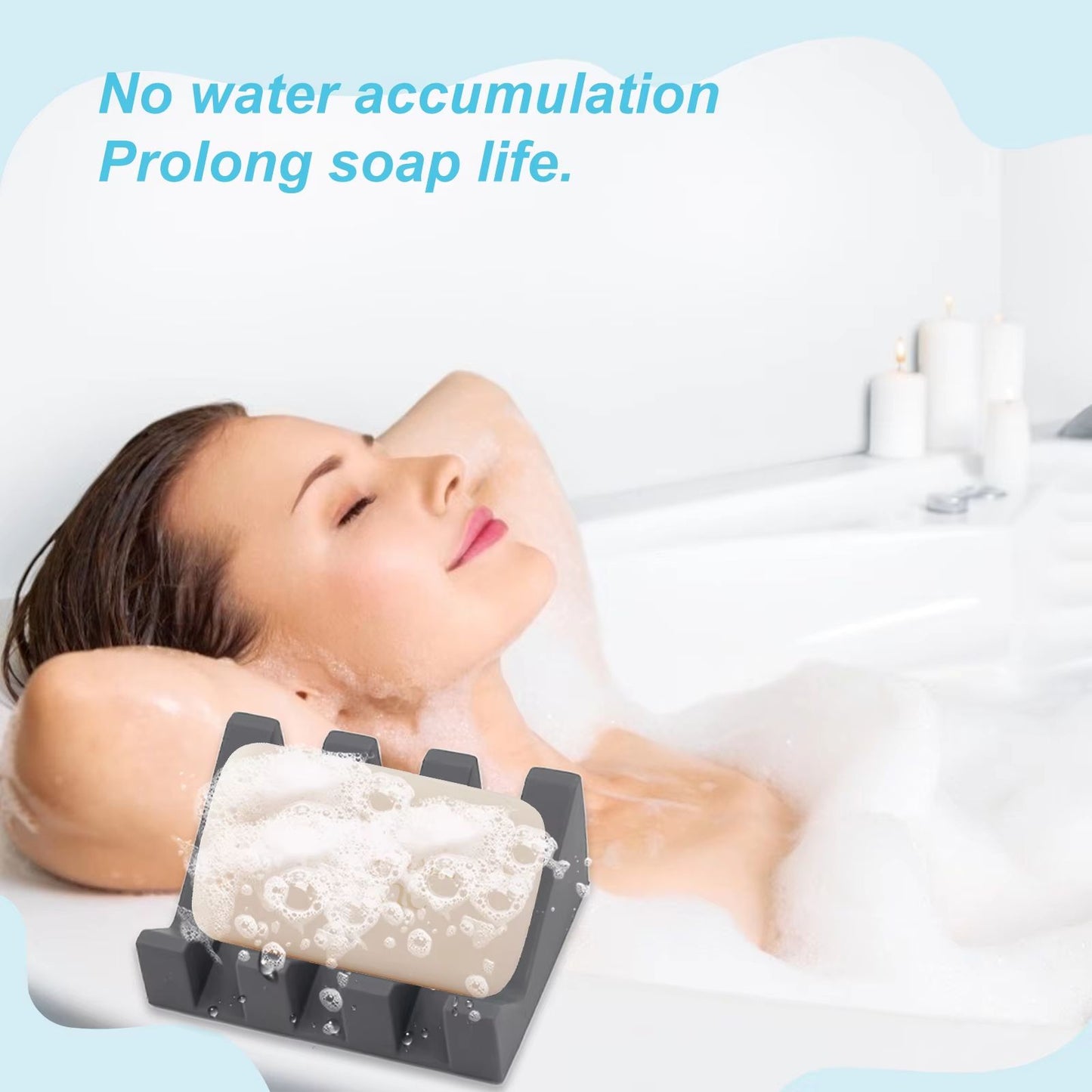 Silicone Drainage Soap Dish – Automatic Soap Rack for Bathroom, Non-Slip Soap Holder