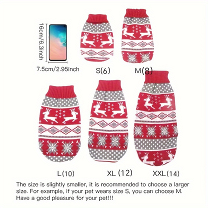 New Knitted Wool Christmas Pet Sweater for Dogs and Cats - Bichon and Corgi Friendly