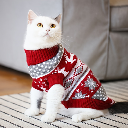 New Knitted Wool Christmas Pet Sweater for Dogs and Cats - Bichon and Corgi Friendly