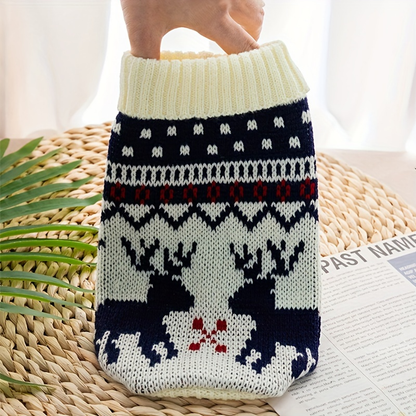New Knitted Wool Christmas Pet Sweater for Dogs and Cats - Bichon and Corgi Friendly
