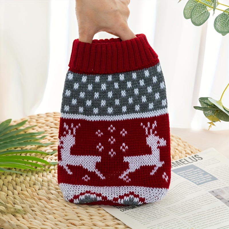 New Knitted Wool Christmas Pet Sweater for Dogs and Cats - Bichon and Corgi Friendly