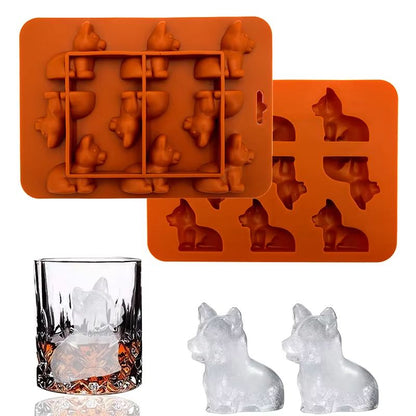 3D Corgi Silicone Ice Tray With Lid – BPA-Free Dog Shape Ice Mold for Cocktails & Drinks