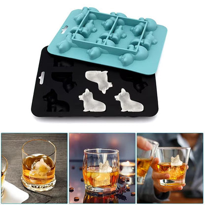 3D Corgi Silicone Ice Tray With Lid – BPA-Free Dog Shape Ice Mold for Cocktails & Drinks