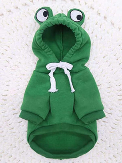 Cute Frog Pet Sweater, Green Dog Hoodie for Small Dogs, Fun Design, Keep Your Pup Cozy and Stylish