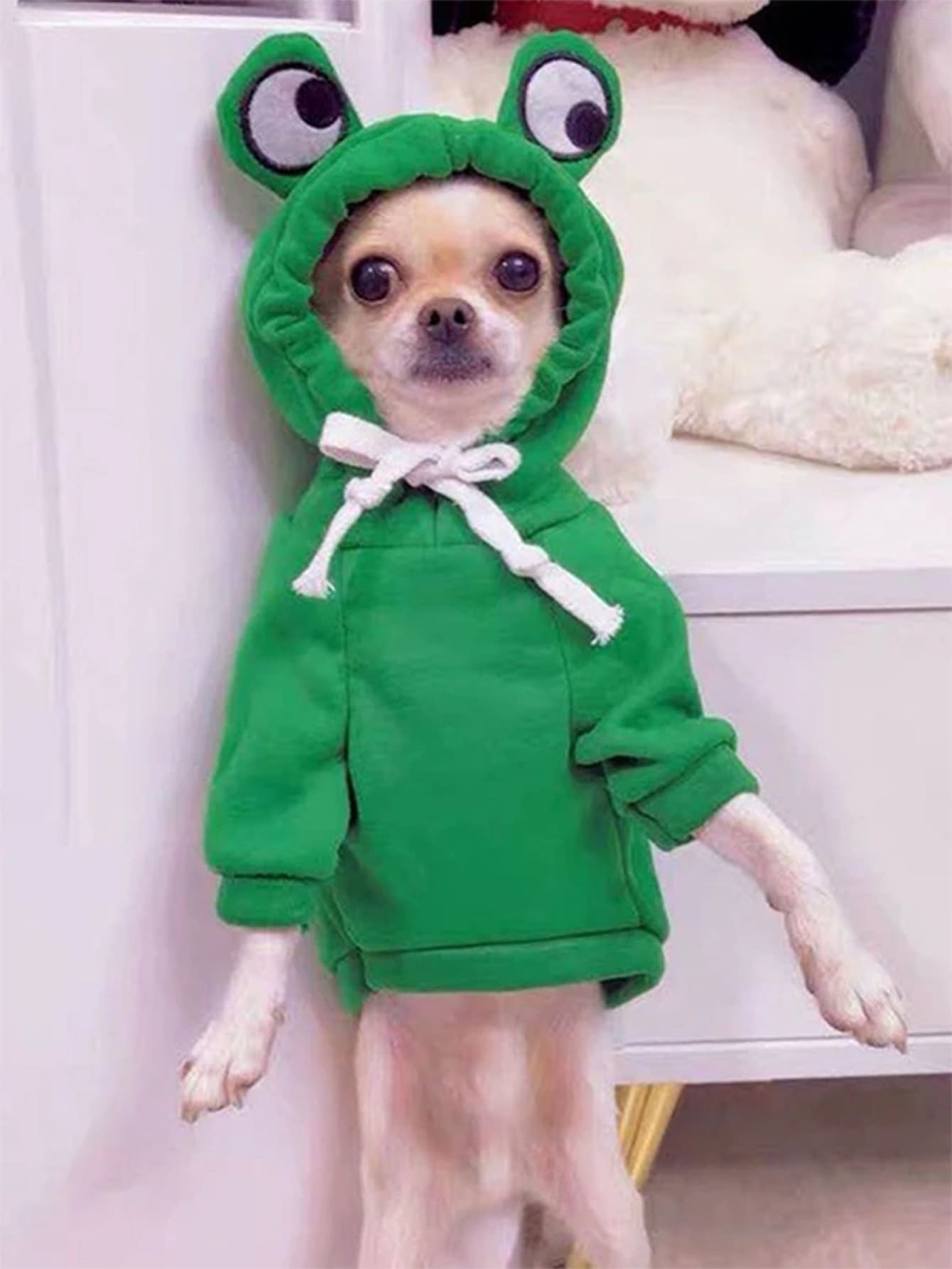 Cute Frog Pet Sweater, Green Dog Hoodie for Small Dogs, Fun Design, Keep Your Pup Cozy and Stylish