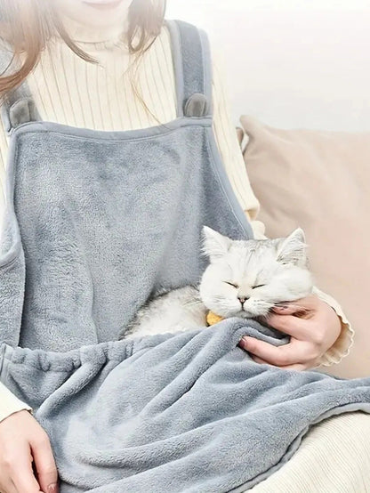 Cozy Pet Carrier Apron, Ideal for Small Cats and Dogs, Outdoor Winter Travel, Cat Sleeping Features
