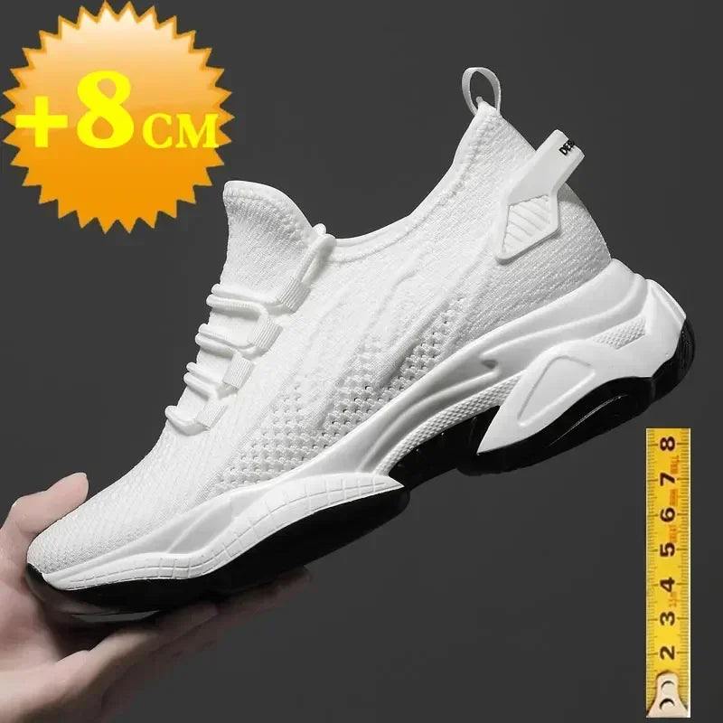 Mens Heightening Sneakers, Casual Breathable Elevator Shoes, Summer Height Increase Shoes