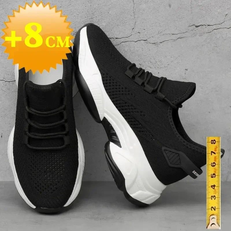 Mens Heightening Sneakers, Casual Breathable Elevator Shoes, Summer Height Increase Shoes