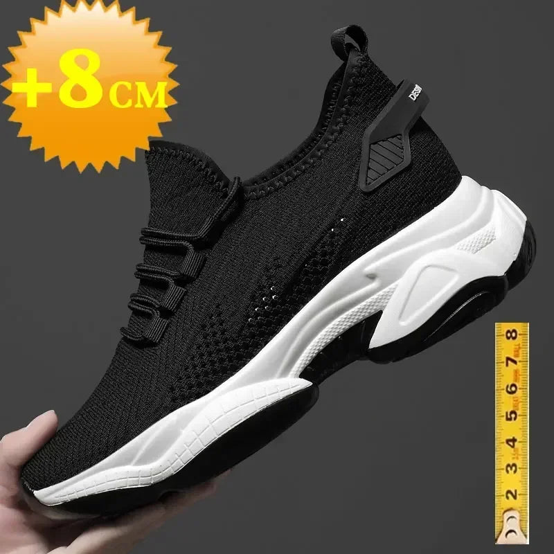 Mens Heightening Sneakers, Casual Breathable Elevator Shoes, Summer Height Increase Shoes