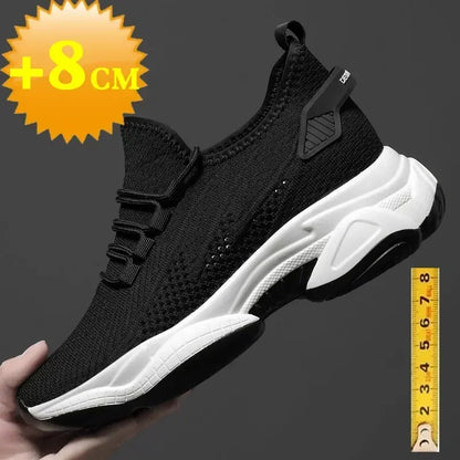 Mens Heightening Sneakers, Casual Breathable Elevator Shoes, Summer Height Increase Shoes