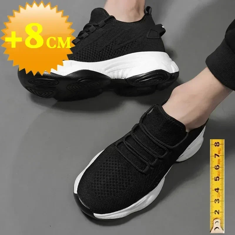 Mens Heightening Sneakers, Casual Breathable Elevator Shoes, Summer Height Increase Shoes