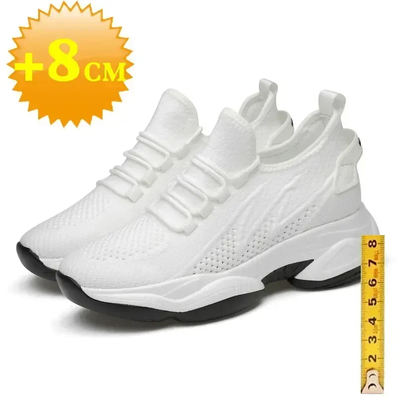 Mens Heightening Sneakers, Casual Breathable Elevator Shoes, Summer Height Increase Shoes