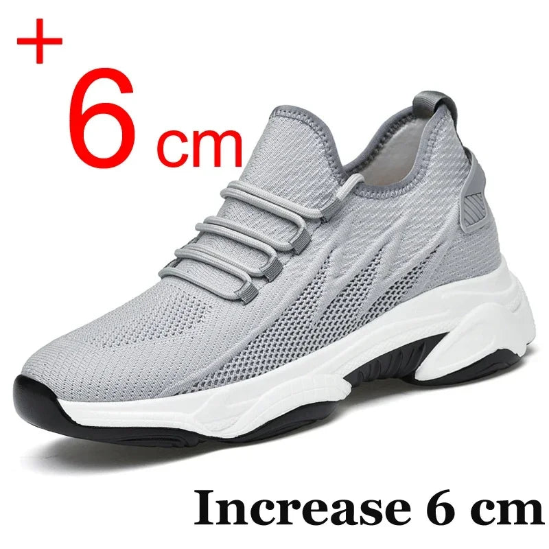 Mens Heightening Sneakers, Casual Breathable Elevator Shoes, Summer Height Increase Shoes