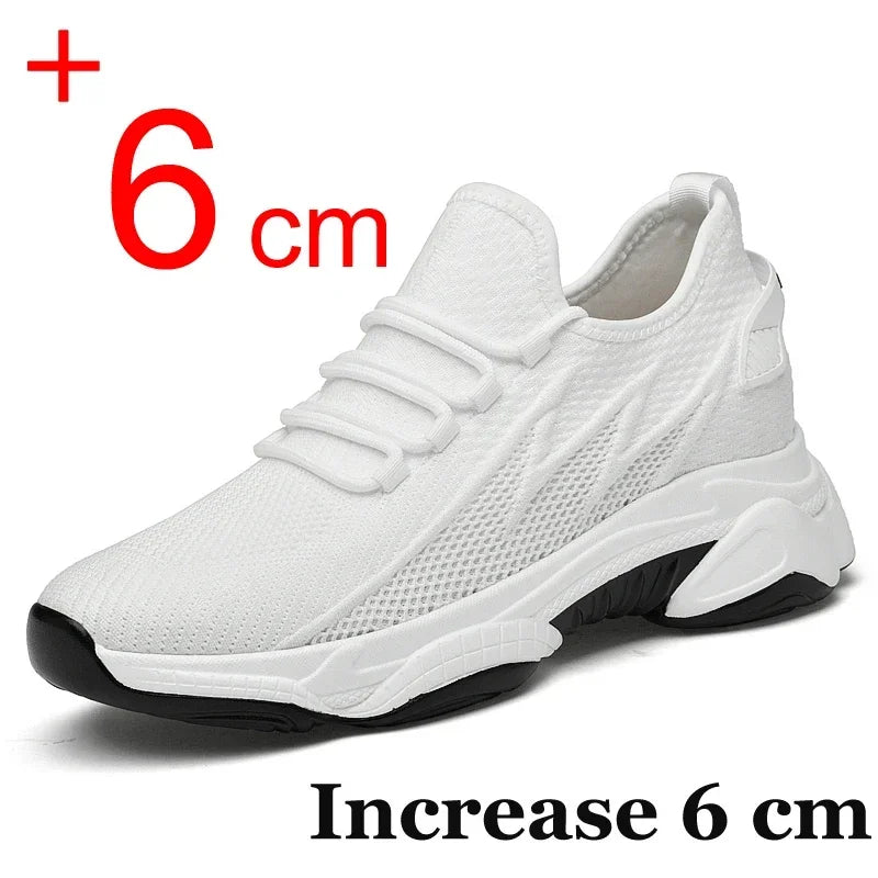 Mens Heightening Sneakers, Casual Breathable Elevator Shoes, Summer Height Increase Shoes