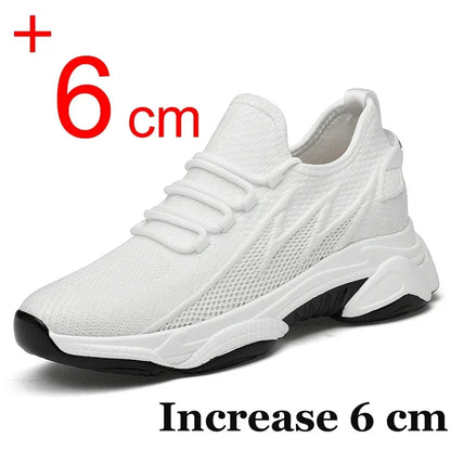 Mens Heightening Sneakers, Casual Breathable Elevator Shoes, Summer Height Increase Shoes
