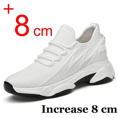 Mens Heightening Sneakers, Casual Breathable Elevator Shoes, Summer Height Increase Shoes