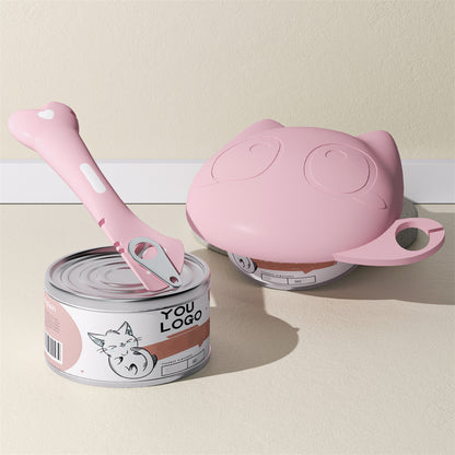 Multifunctional Pet Wet Food Feeding Scoop, Silicone Cat Food Can Lid and Spoon Set, Can Opener for Sealed Storage