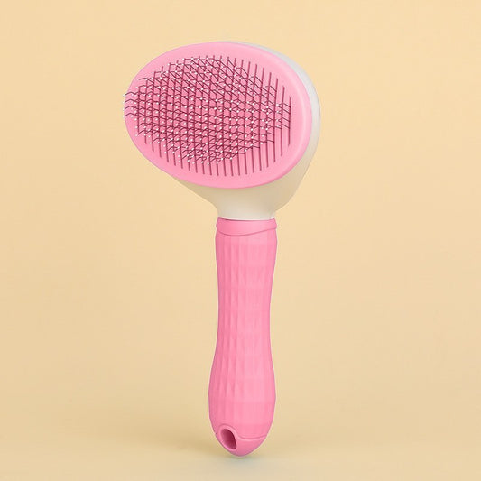 Automatic Pet Hair Removal Brush, Stainless Steel Dog Hair Comb, Cat Grooming Supplies